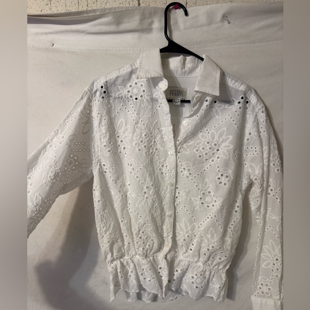 Fifteen Twenty Long-Sleeve Button Up—White